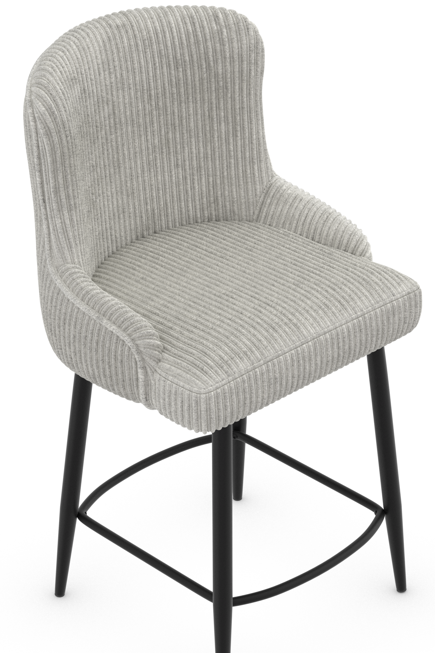 Alpine Bar Stool Grey Fabric 