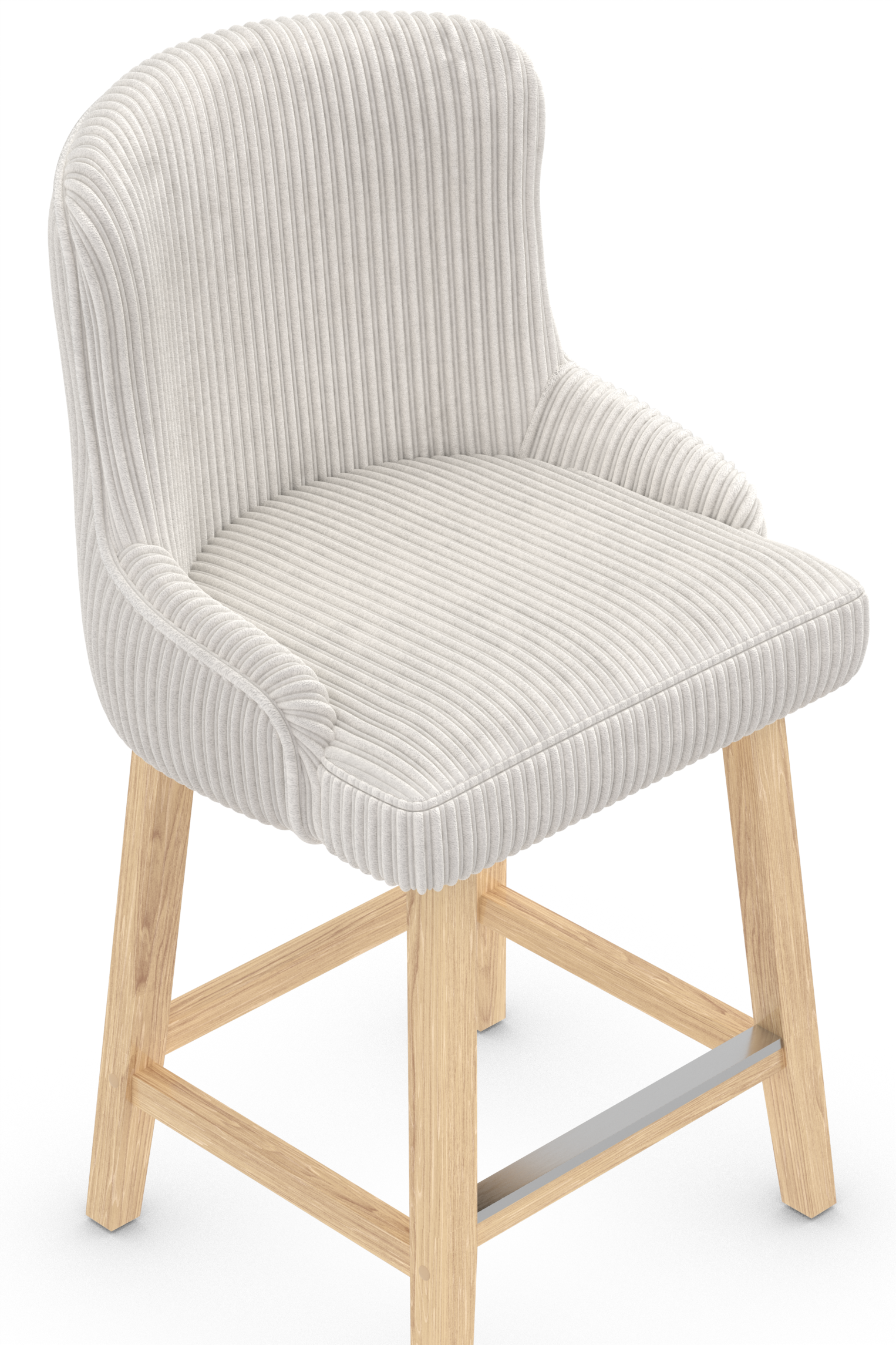 Alpine Oak Bar Stool Ivory Fabric 