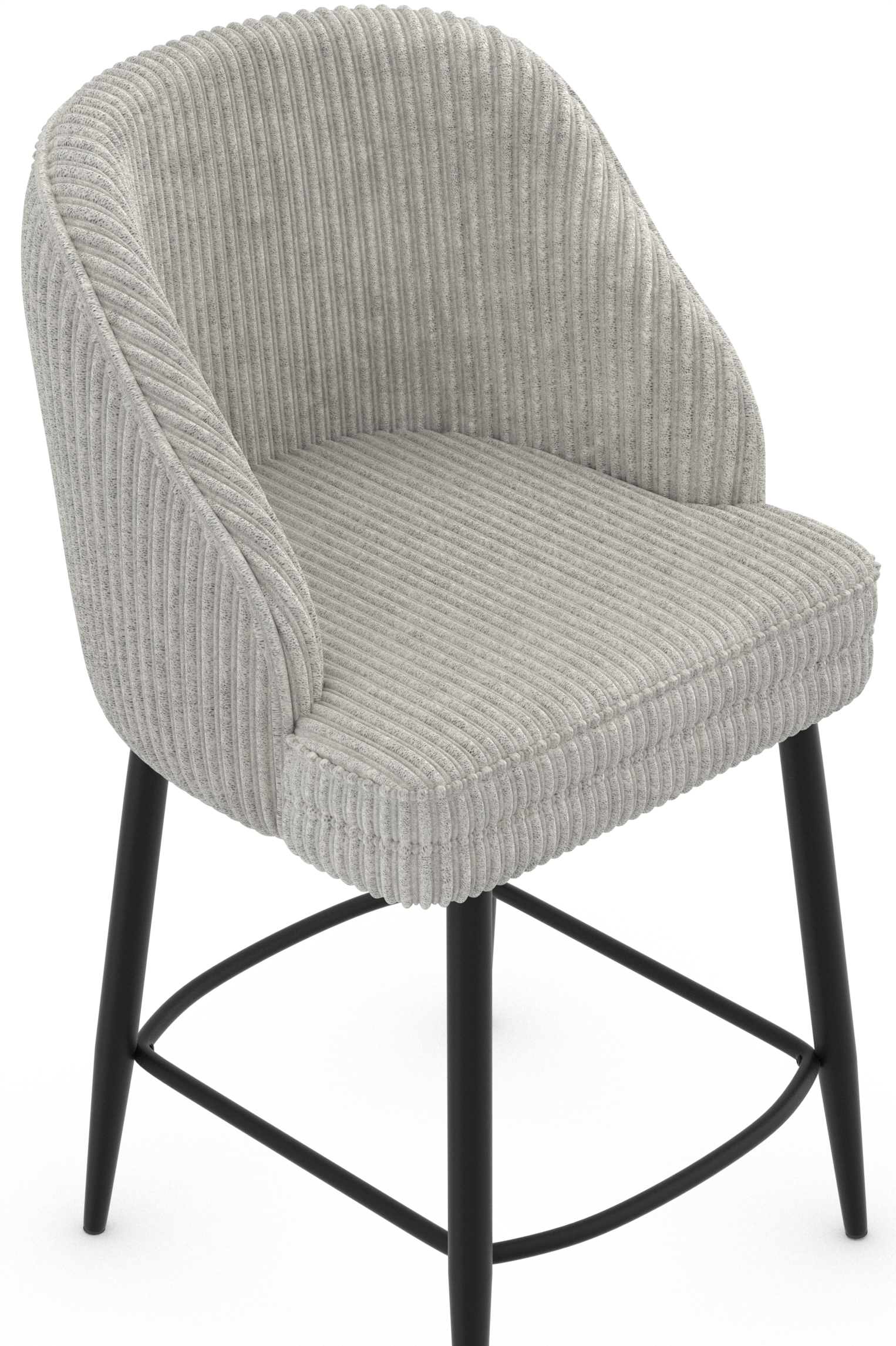 Ashton Black Bar Stool Grey Fabric