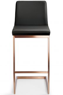 Ark Rose Gold Bar Stool Faux Leather