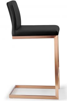 Ark Rose Gold Bar Stool Faux Leather